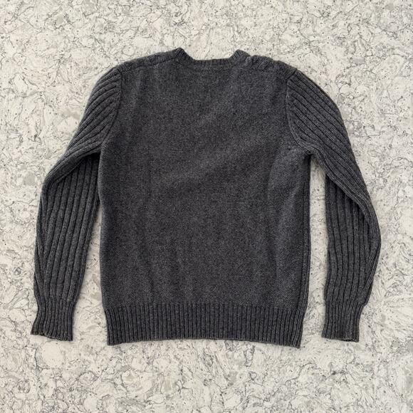 Ben Sherman Mens Sweater Size Medium Gray Wool Cable Knit Fisherman Aran Classic - Picture 3 of 8